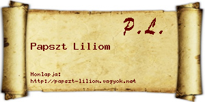 Papszt Liliom névjegykártya